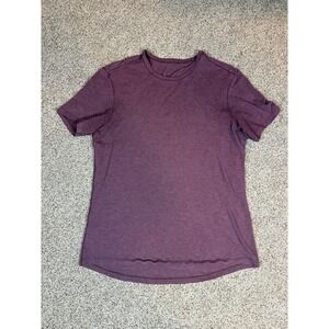 Lululemon Metal Vent Tech Mens Short Sleeve Shirt maroon Heathered Athletic  med